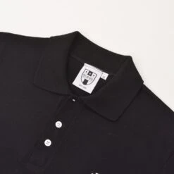 BUKTA Lifestyle Polo Black With White Cuffs -Outlet Fitted Tops Store bukpblk3 2