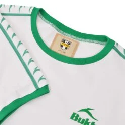 BUKTA Ringer T-Shirt - White/Green -Outlet Fitted Tops Store bwht grn 2
