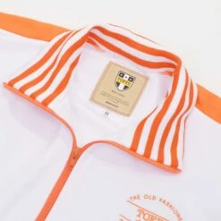 The Old Fashioned Football Shirt Co.- White/Orange Track Top -Outlet Fitted Tops Store j0058 2