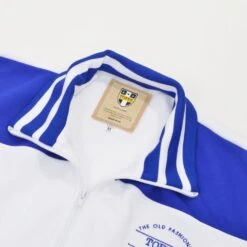The Old Fashioned Football Shirt Co. - White/Royal Track Top -Outlet Fitted Tops Store j0060 2