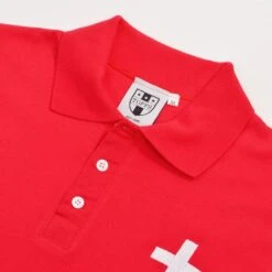 Switzerland No 14 Red Polo Shirt -Outlet Fitted Tops Store p0039 2