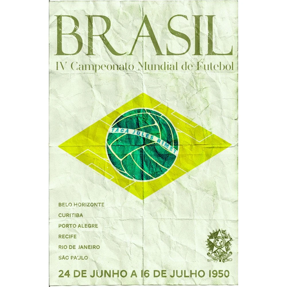 Pennarello: World Cup - Brazil 1950 T-Shirt - White 2 Pennarello: World Cup - Brazil 1950 T-Shirt - White - Image 2