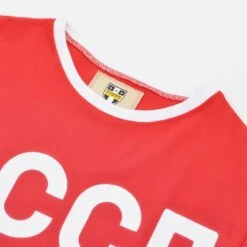 Soviet Union (CCCP) 12th Man T-Shirt - Red/White Ringer -Outlet Fitted Tops Store print0150 2