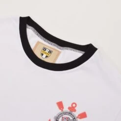 Corinthians Paulista 12th ManT-Shirt - White/Black Ringer -Outlet Fitted Tops Store print0221 2