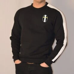 Piemonte Calcio Retro Crest Sweatshirt - Black And White